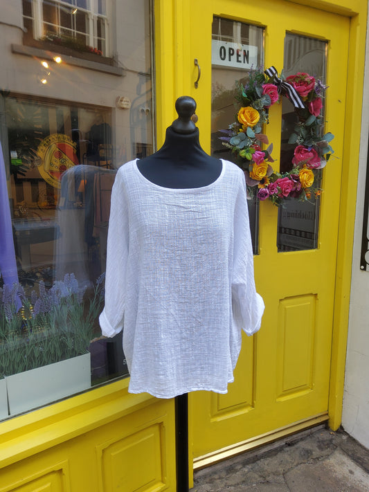 White Loose Cotton Top
