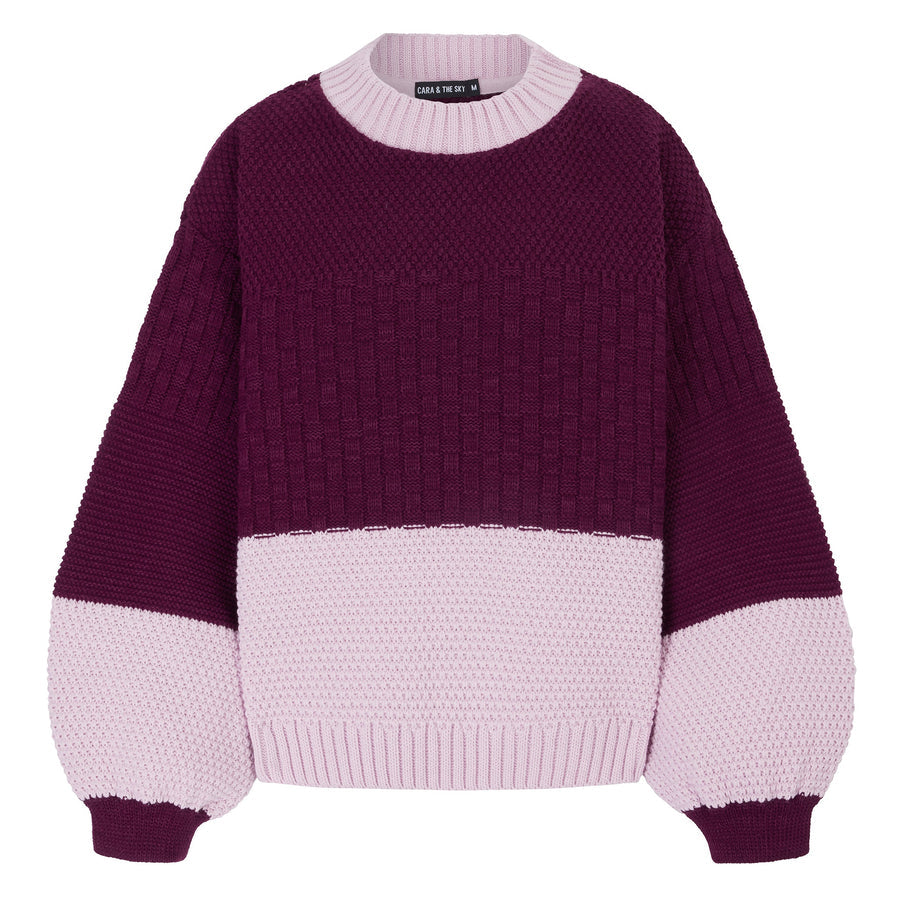 Cara & The Sky Taz Recycled Cotton Mix Two Tone Jumper