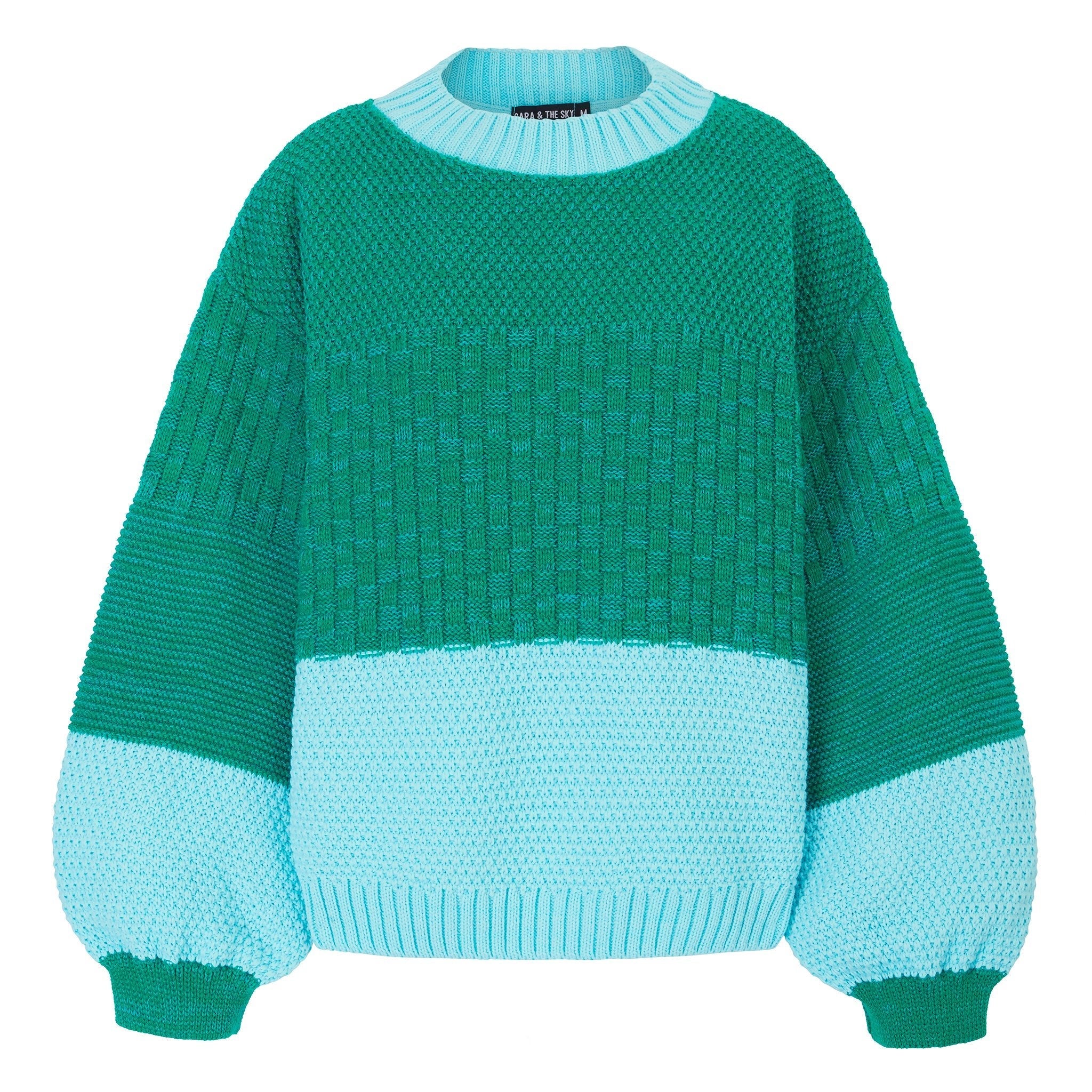 Cara & The Sky Taz Recycled Cotton Mix Two Tone Jumper