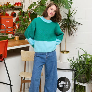 Cara & The Sky Taz Recycled Cotton Mix Two Tone Jumper