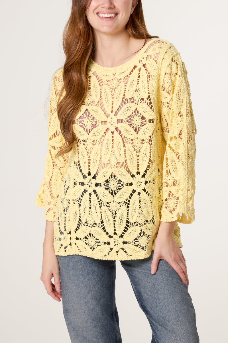 Summer Lemon Crochet Jumper
