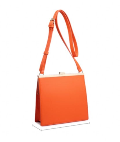Kiss lock vintage structured crossbody bag