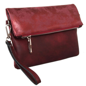 Red Cuckoo Burgundy Fold Over Bag (small)